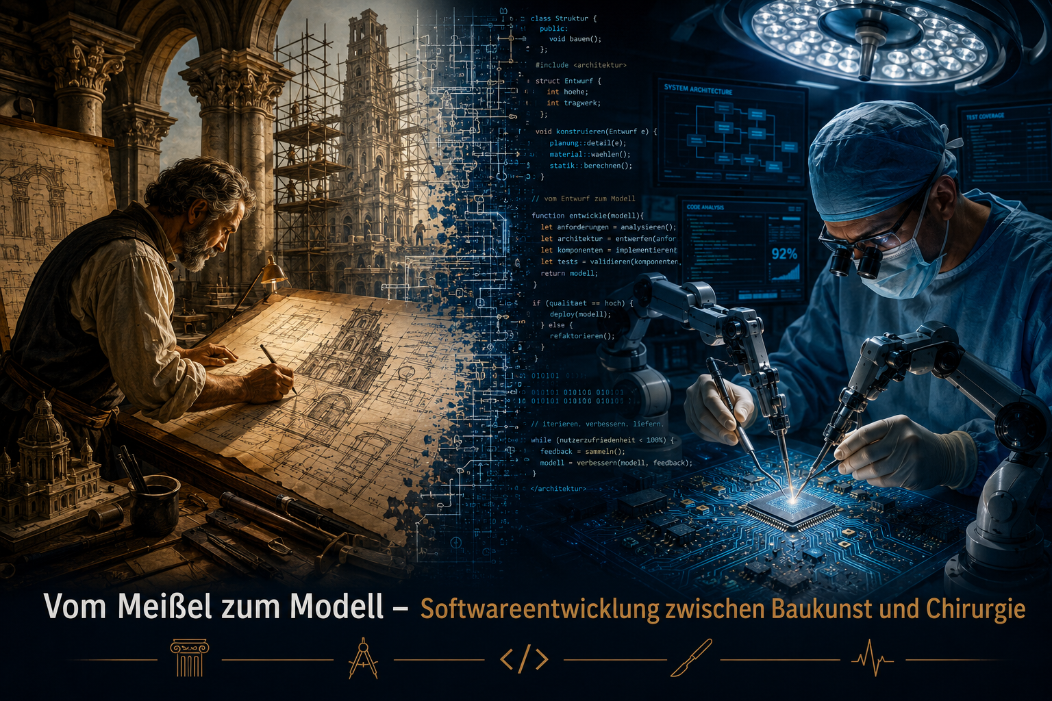 Vom Meißel zum Modell – Softwareentwicklung zwischen Baukunst und Chirurgie